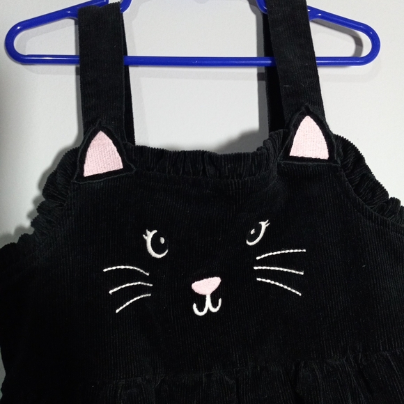 Gymboree Black Outfit with CT Face Thick Corduroy Jumper Girl Dress Size 8 - Picture 3 of 6